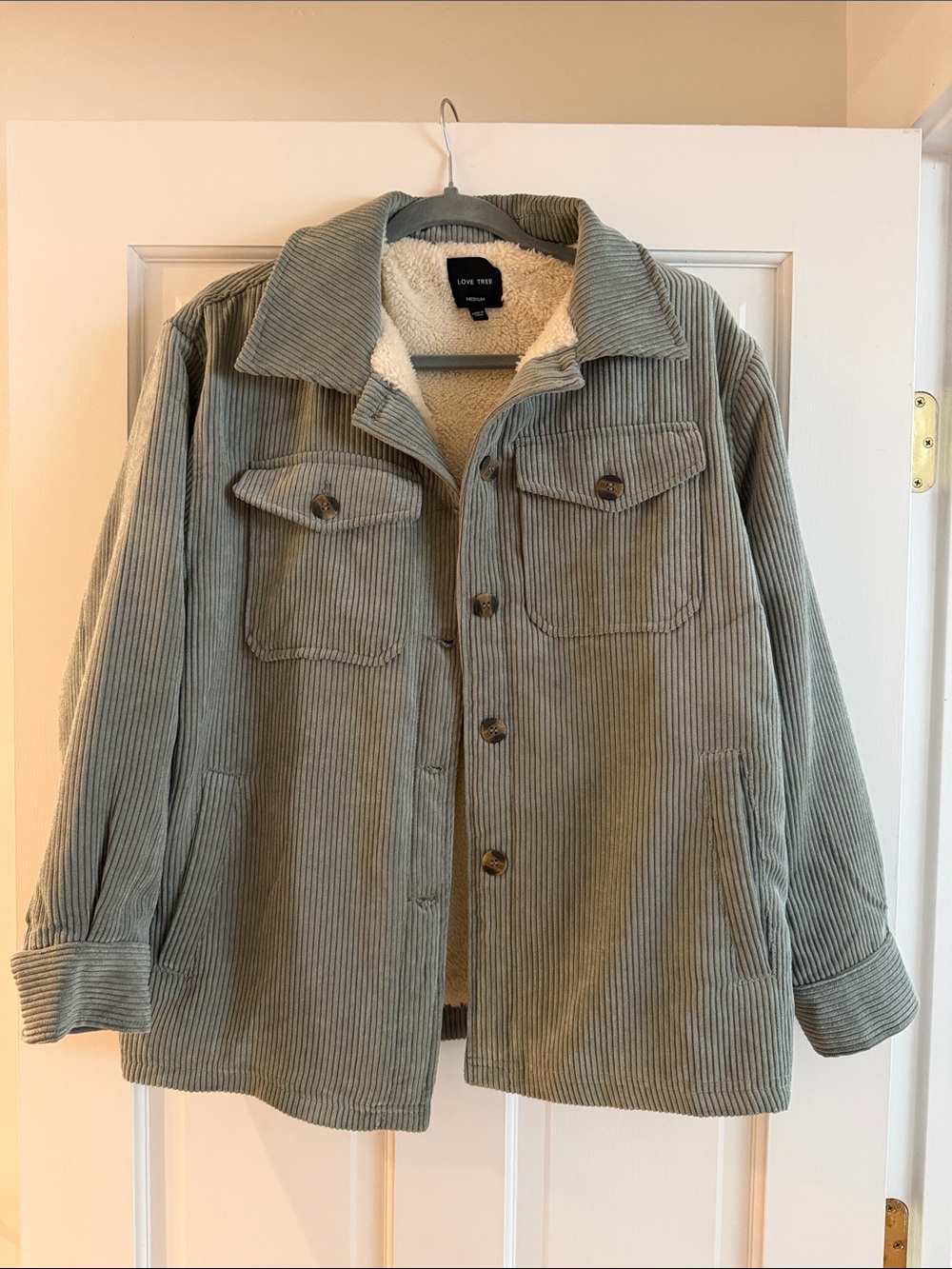 Love Tree Women’s Sage Corduroy Sherpa-Lined Jacket